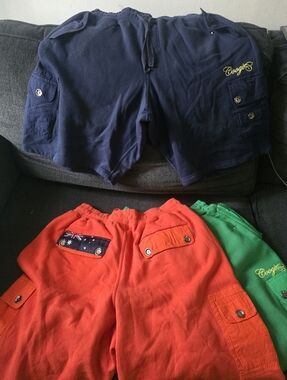 Coogi Jogger Shorts Big & Tall XXL - Navy, Green, OG Orange 3 Set Bundle